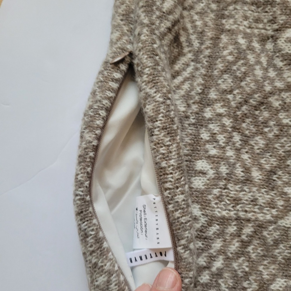 Pottery Barn Fair Isle Knit Pillow Cover Taupe Cream 20x20 - Picture 6 of 7
